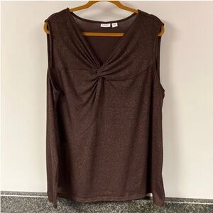 3/$15 ❤️ 2/27  Cato 4x brown sparkle sleeveless sweater lightweight